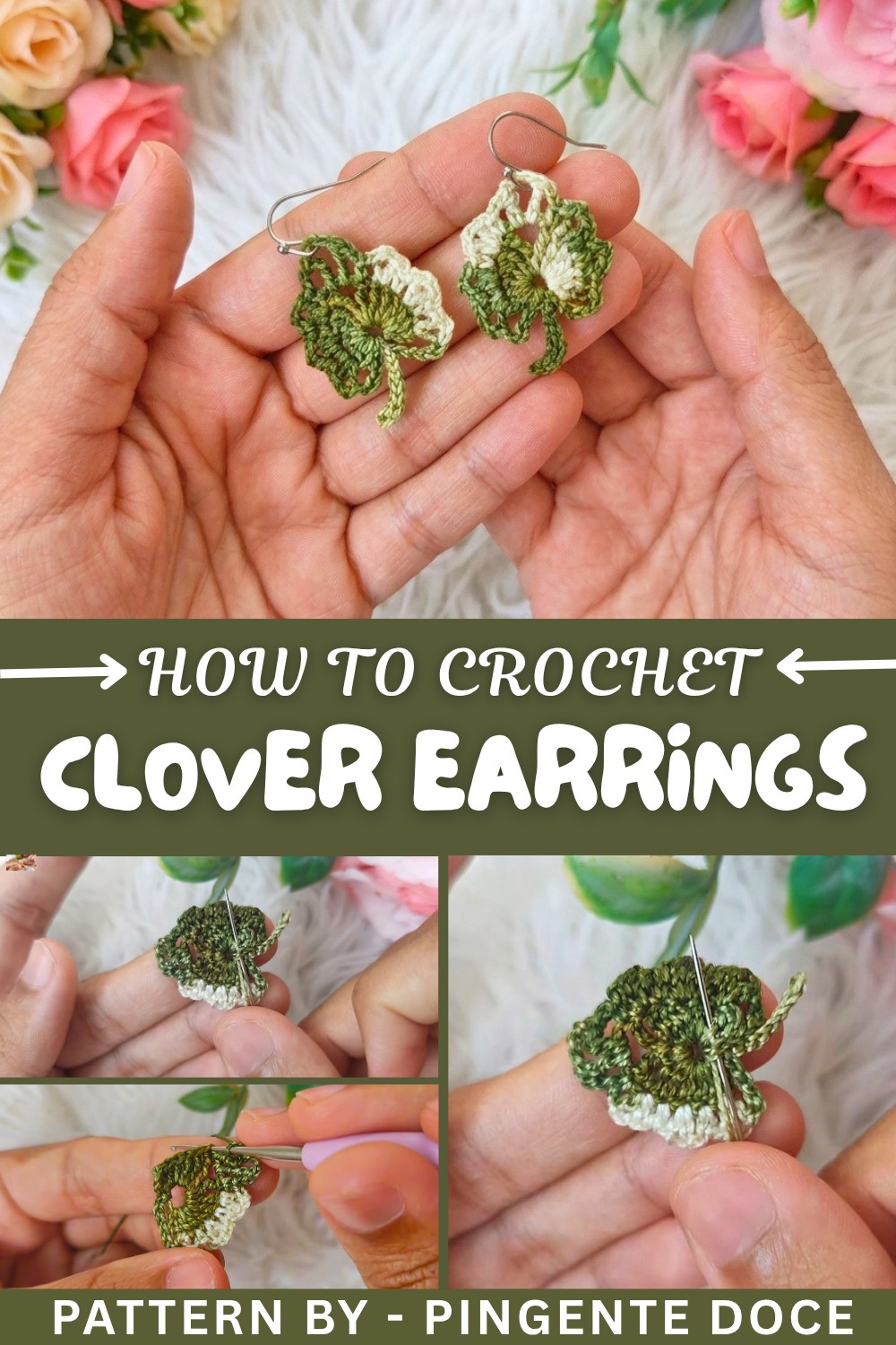 How To Crochet Clover Earrings (1)
