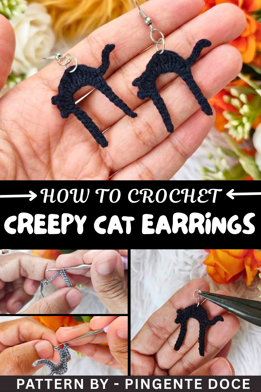 How To Crochet Creepy Cat EarringsHow To Crochet Creepy Cat Earrings