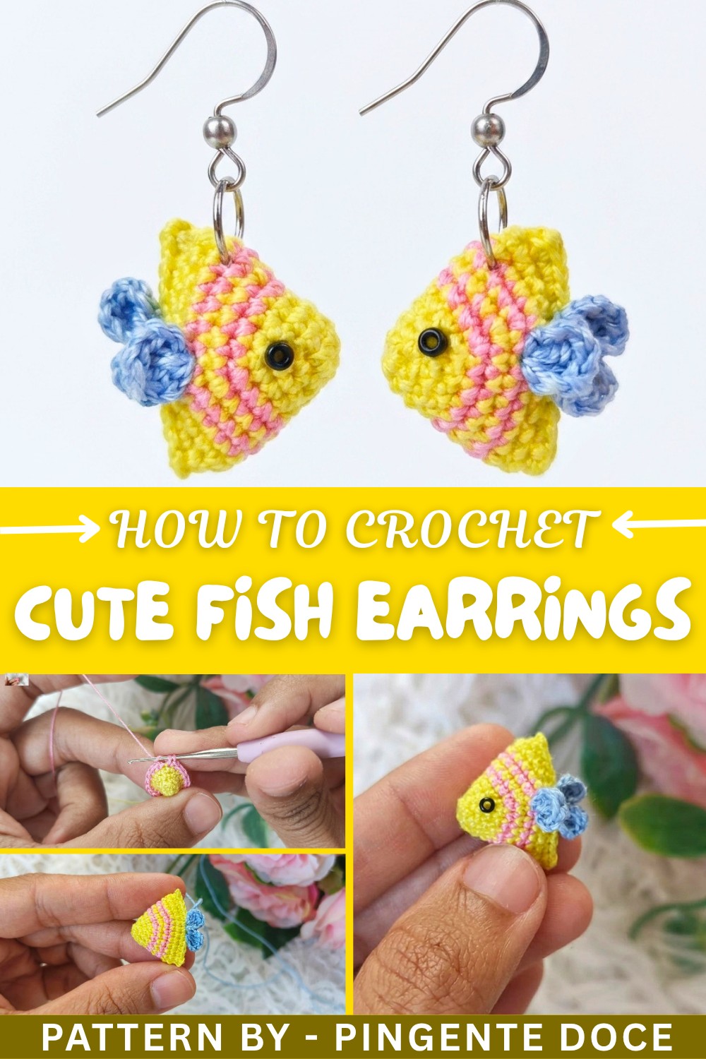 How To Crochet Cute Fish Earrings (1)