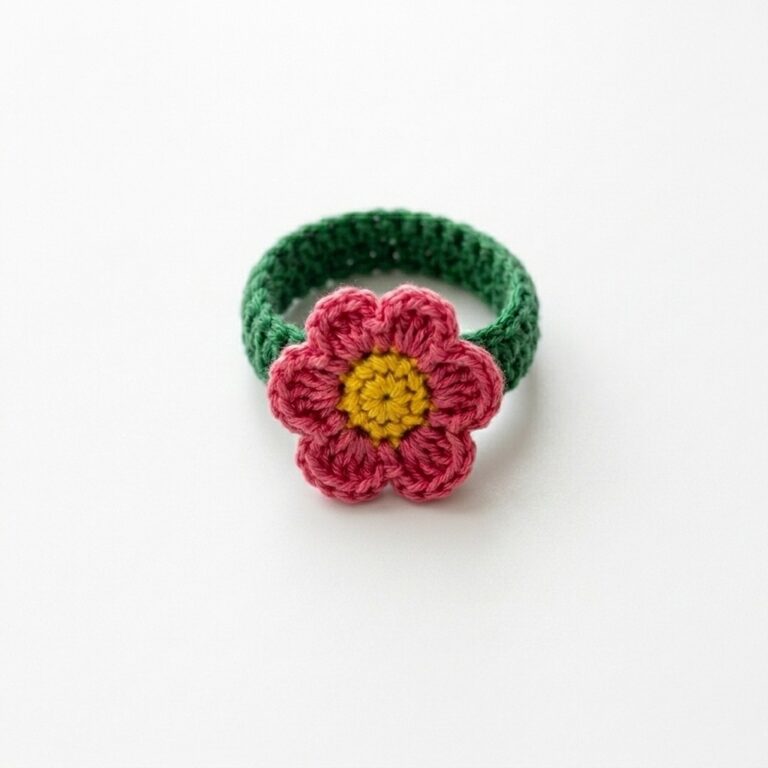 How To Crochet Easy Flower Ring (1)