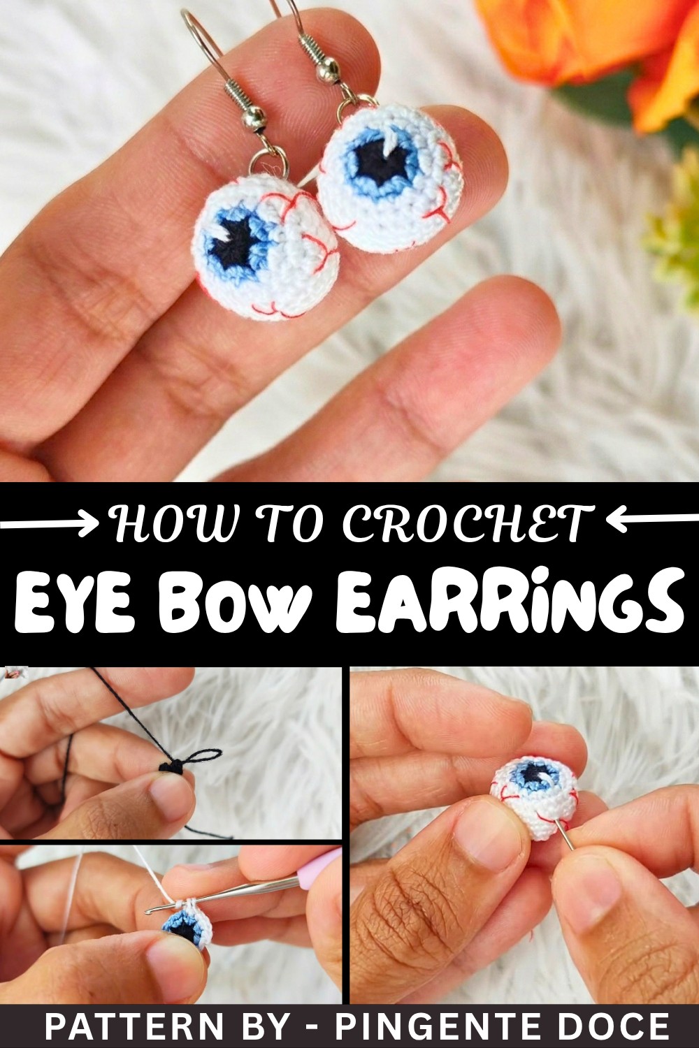 How To Crochet Eye Bow Earrings Pattern (1)