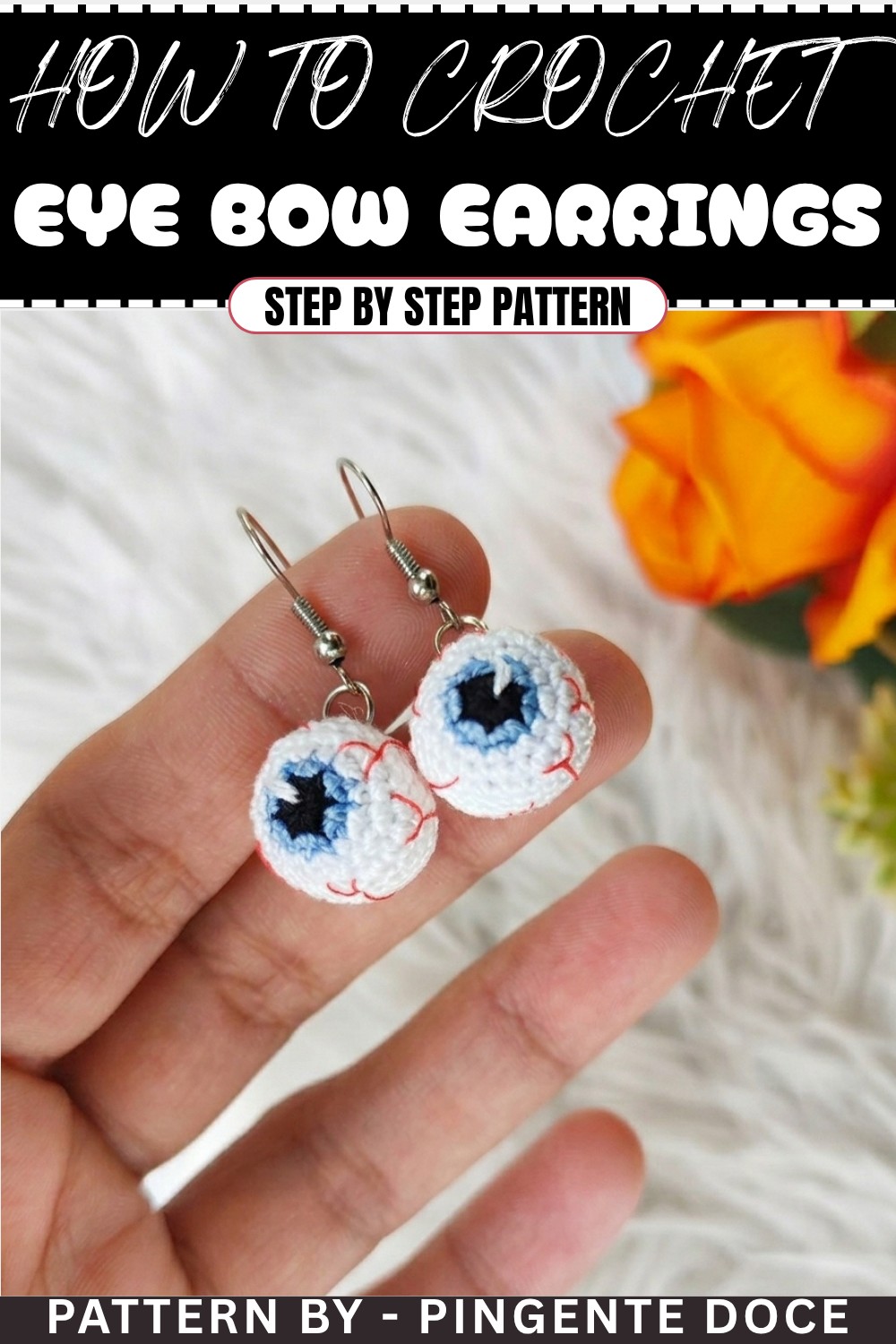How To Crochet Eye Bow Earrings Pattern