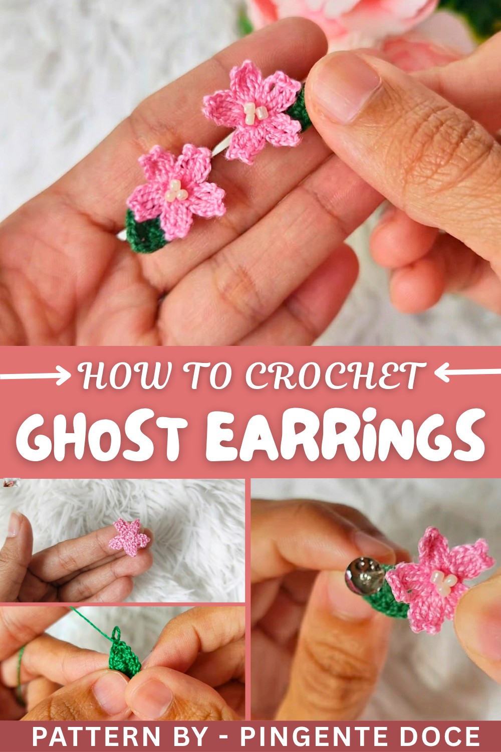 How To Crochet Flower Earrings Pattern (1)