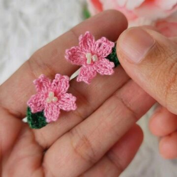 How To Crochet Flower Earrings Pattern (8)