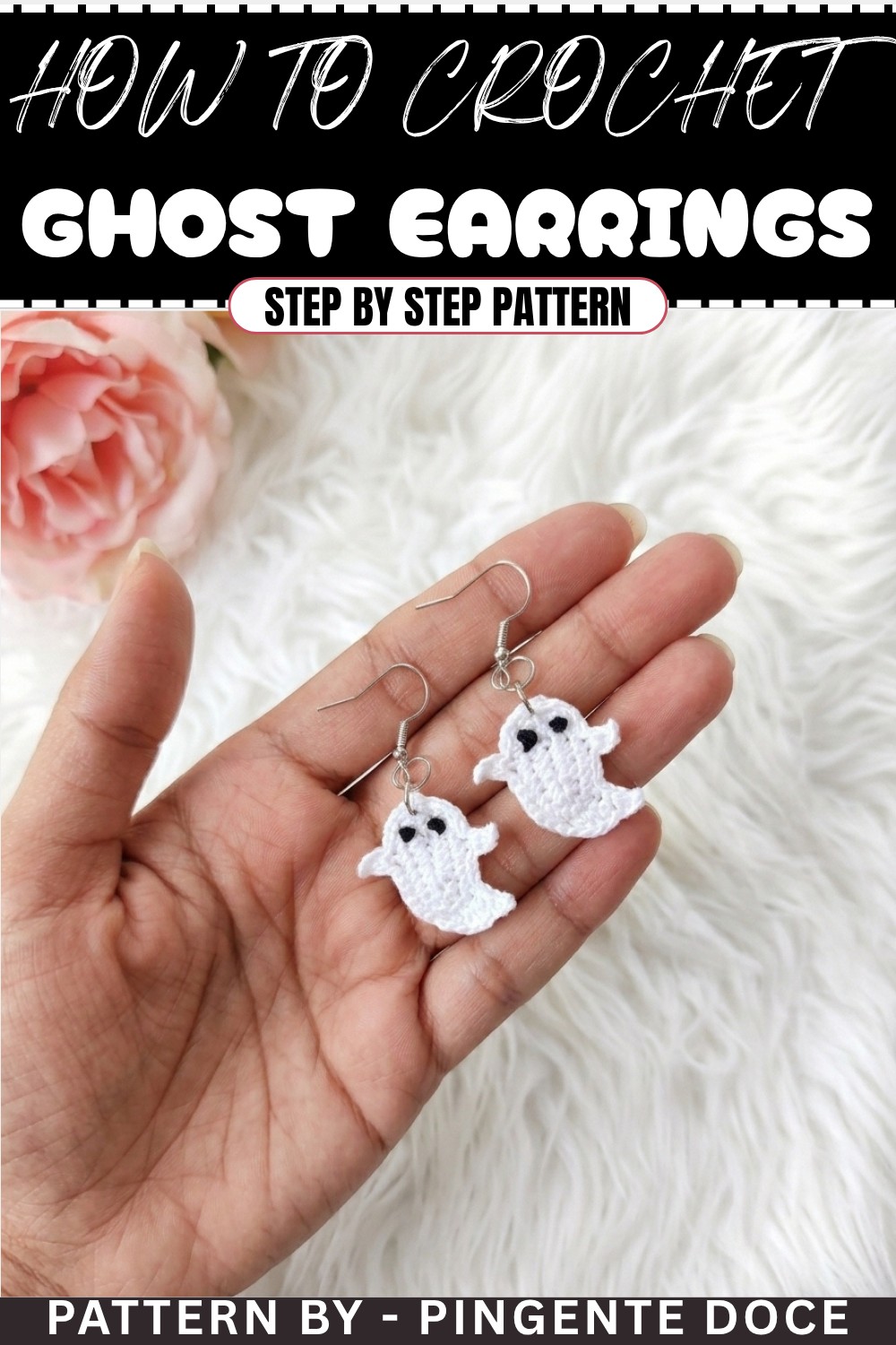 How To Crochet Ghost Earrings Pattern (1)