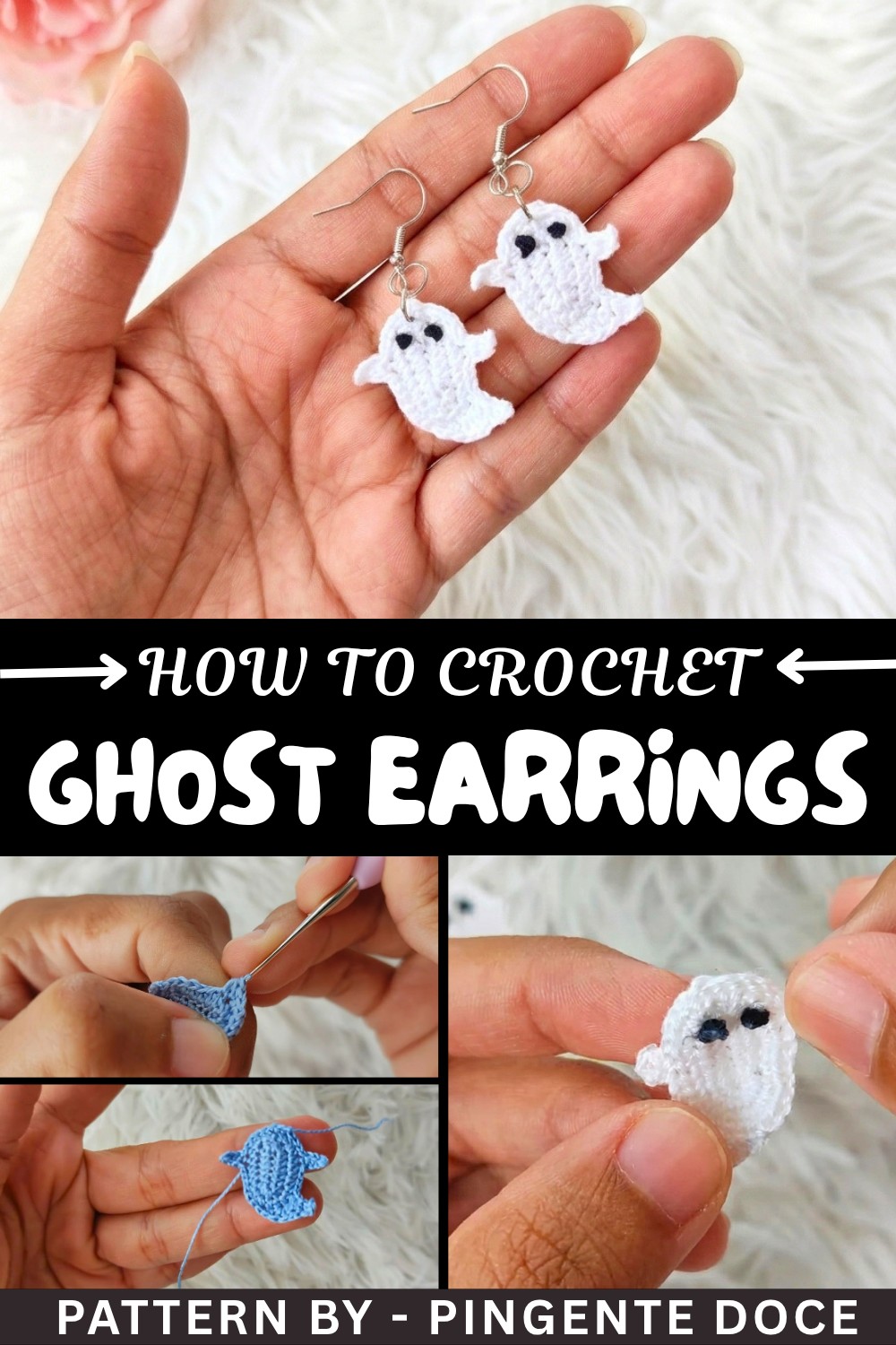 How To Crochet Ghost Earrings Pattern