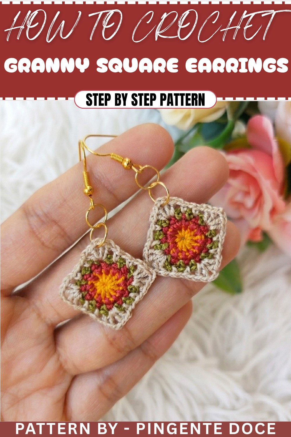 How To Crochet Granny Square Earrings Pattern (1)