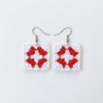 How To Crochet Granny square Earrings (1)