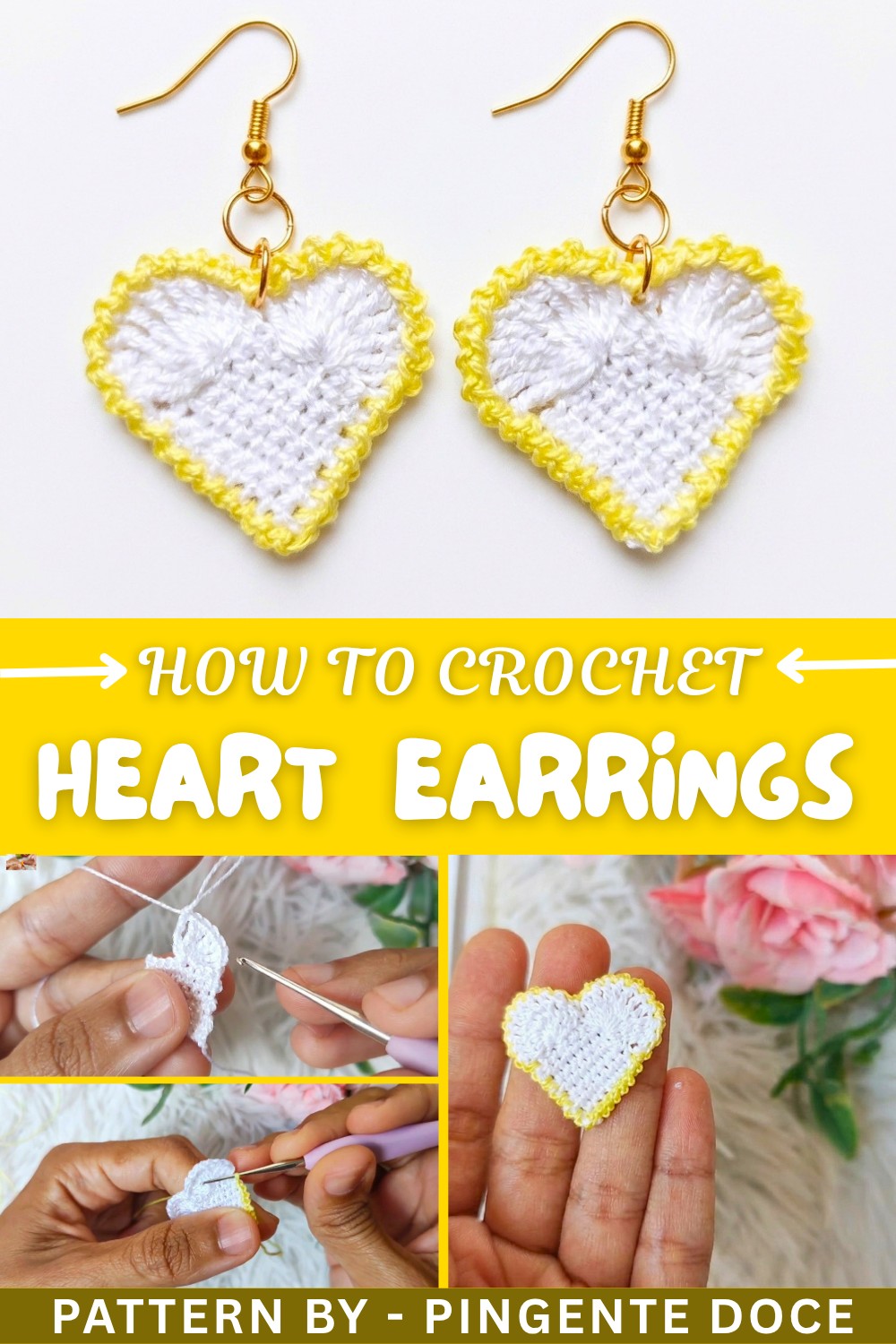 How To Crochet Heart Earrings (1)