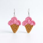 How To Crochet Ice Cream Cone Earrings (8)
