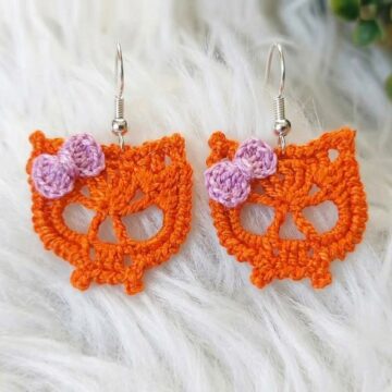 How To Crochet Kitten Earrings (2)
