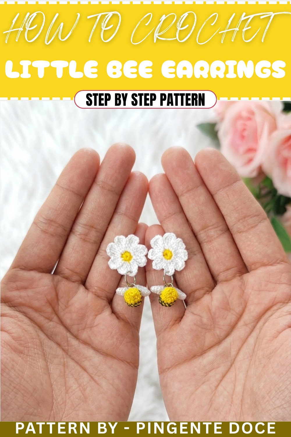 How To Crochet Little Bee Earrings (1)