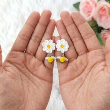 How To Crochet Little Bee Earrings (2)