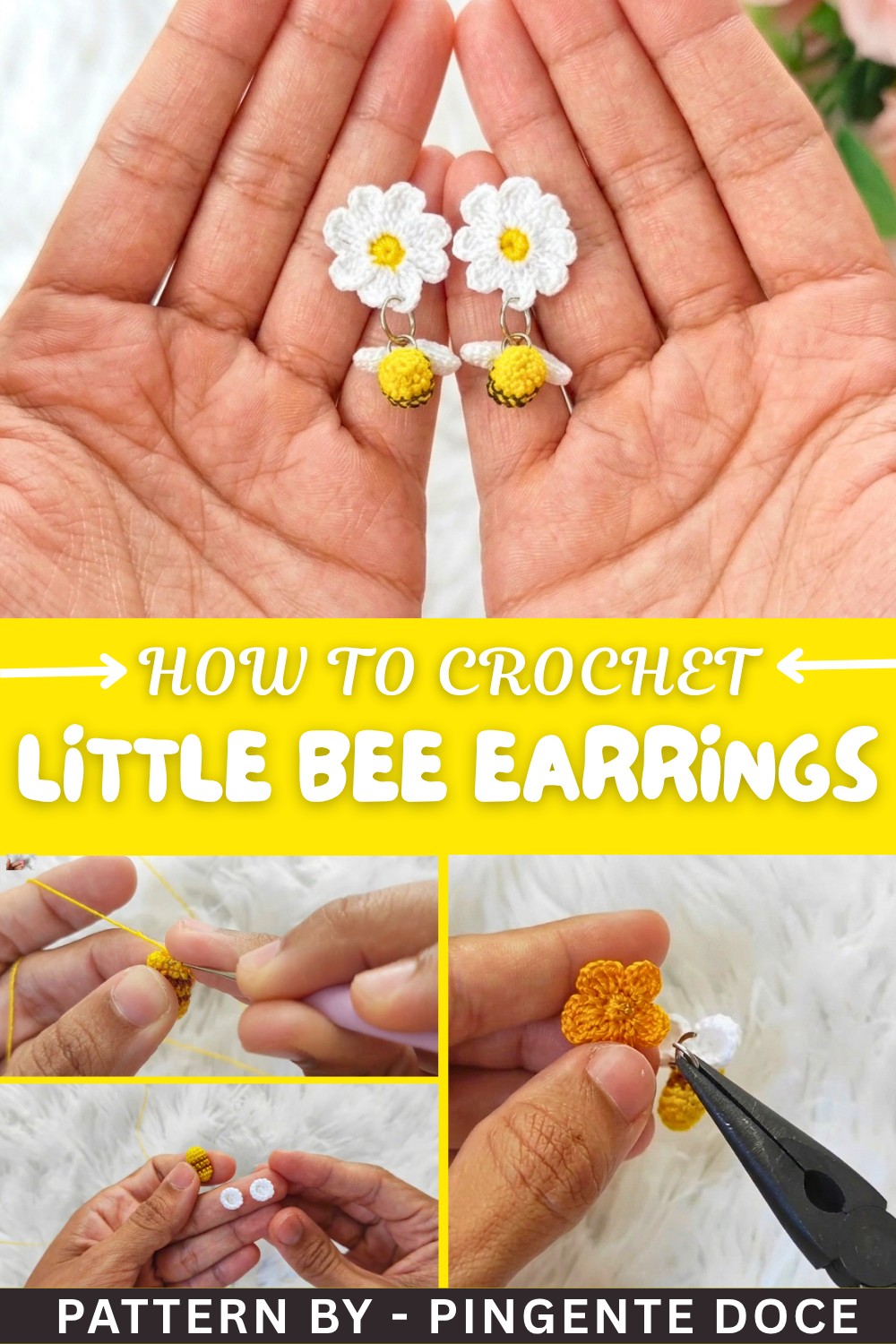 How To Crochet Little Bee Earrings