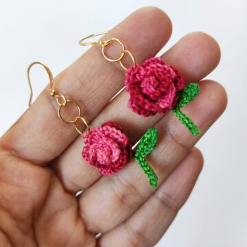 How To Crochet Rose Earrings (1)