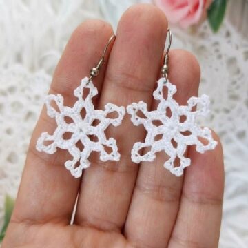 How To Crochet Snowflakes Earrings (5)