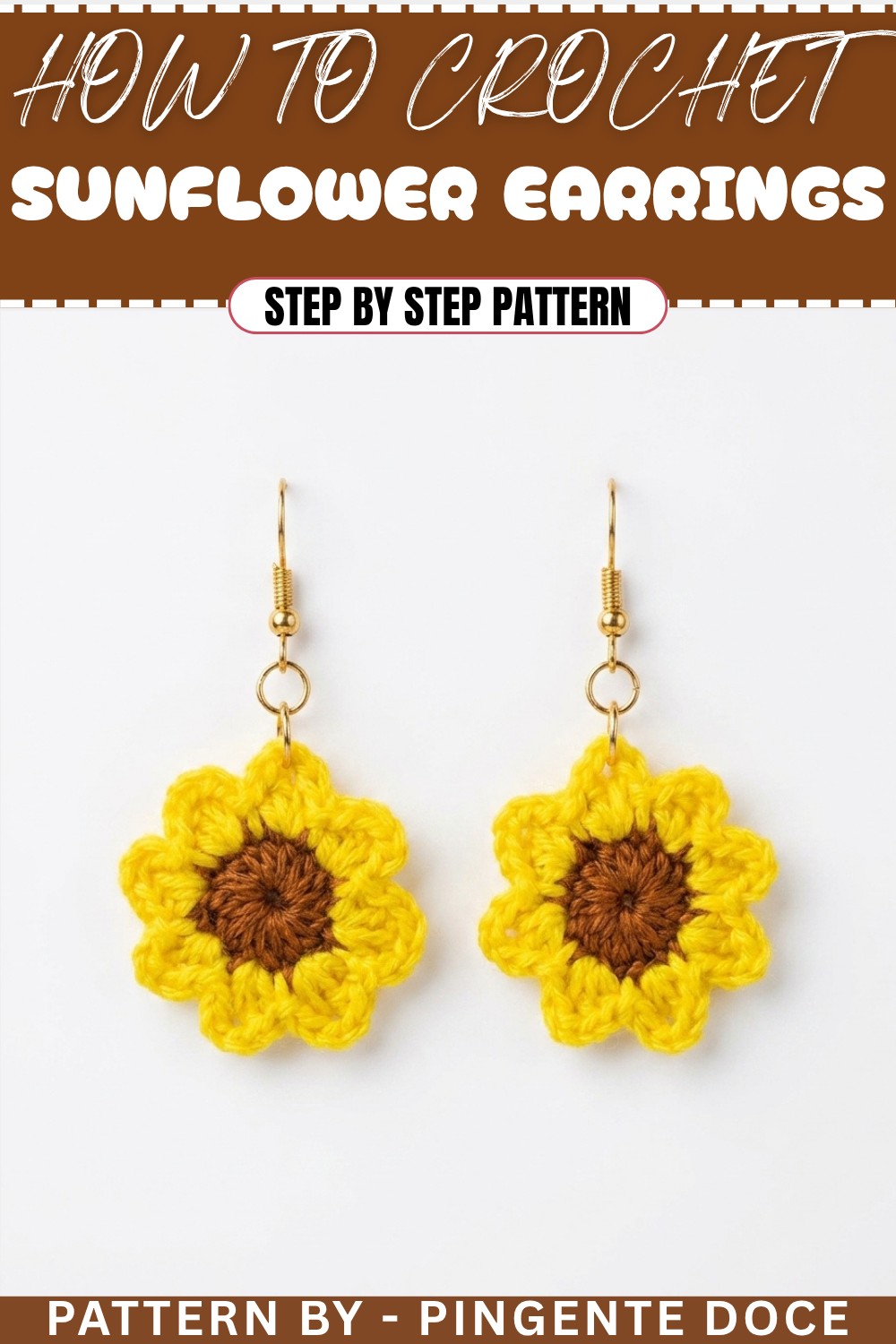 How To Crochet Sunflower Earrings (1)