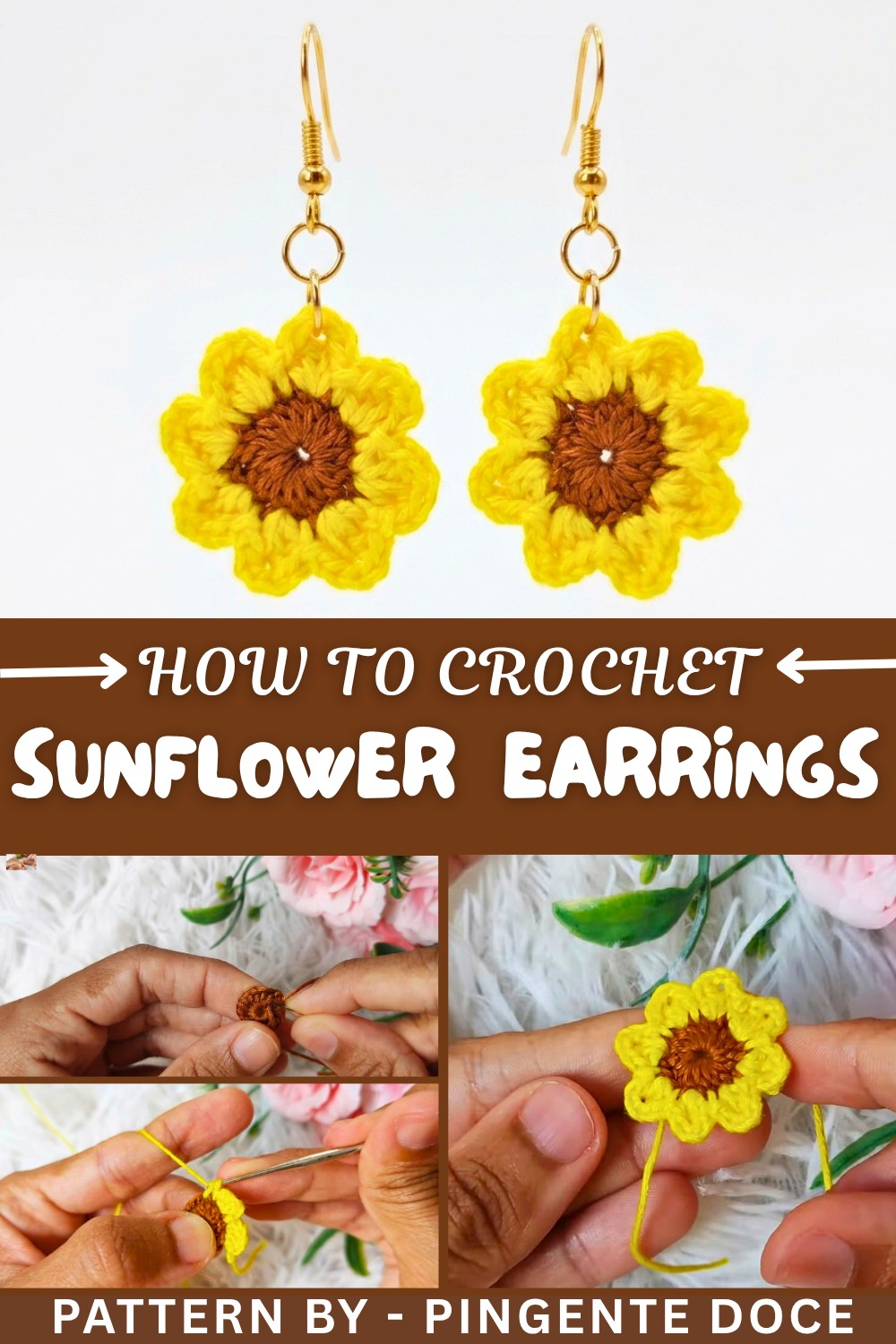 How To Crochet Sunflower Earrings