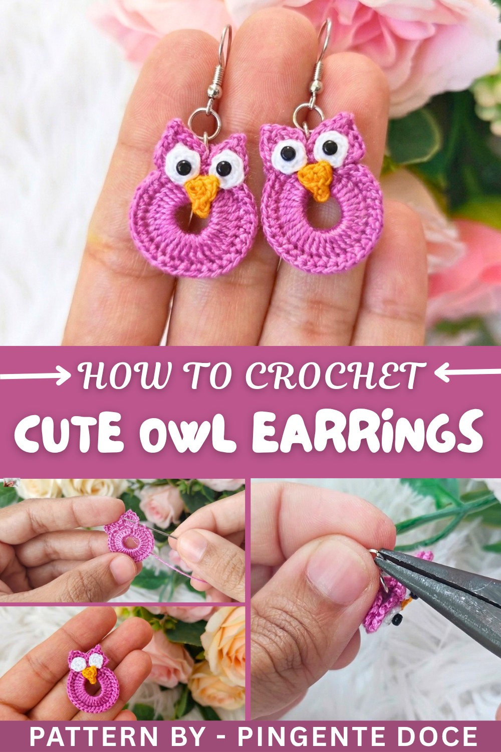 How To Crochet Super Cute Owl Earrings (1)
