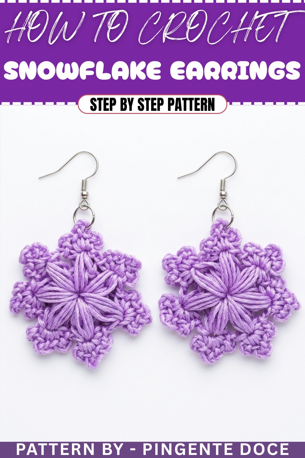 How to Crochet A Snowflake Earrings (1)