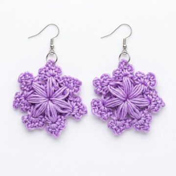 How to Crochet A Snowflake Earrings (3)