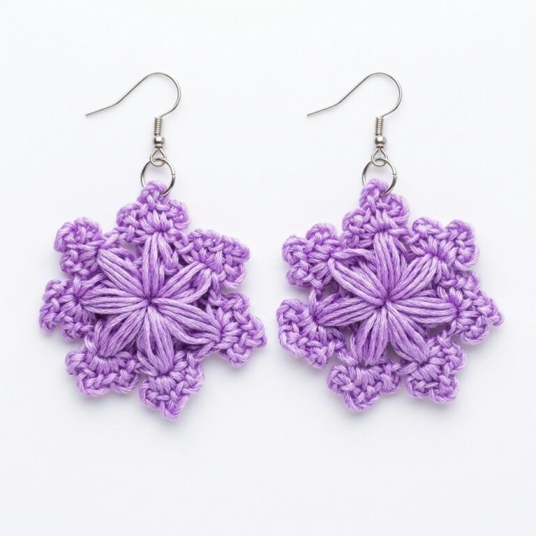 How to Crochet A Snowflake Earrings (3)