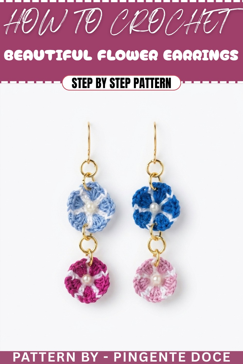 How to Crochet Beautiful Flower Earrings