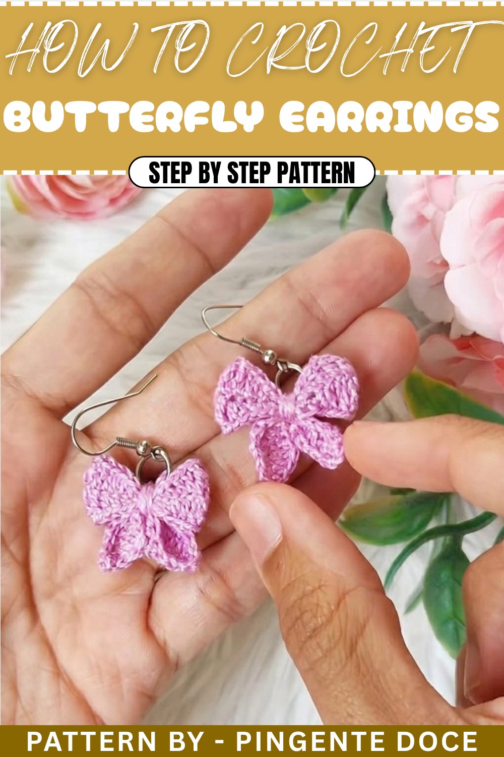 How to Crochet Cute Butterfly Earrings Pattern (1)