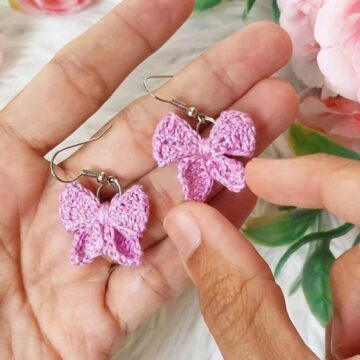 How to Crochet Cute Butterfly Earrings Pattern (7)