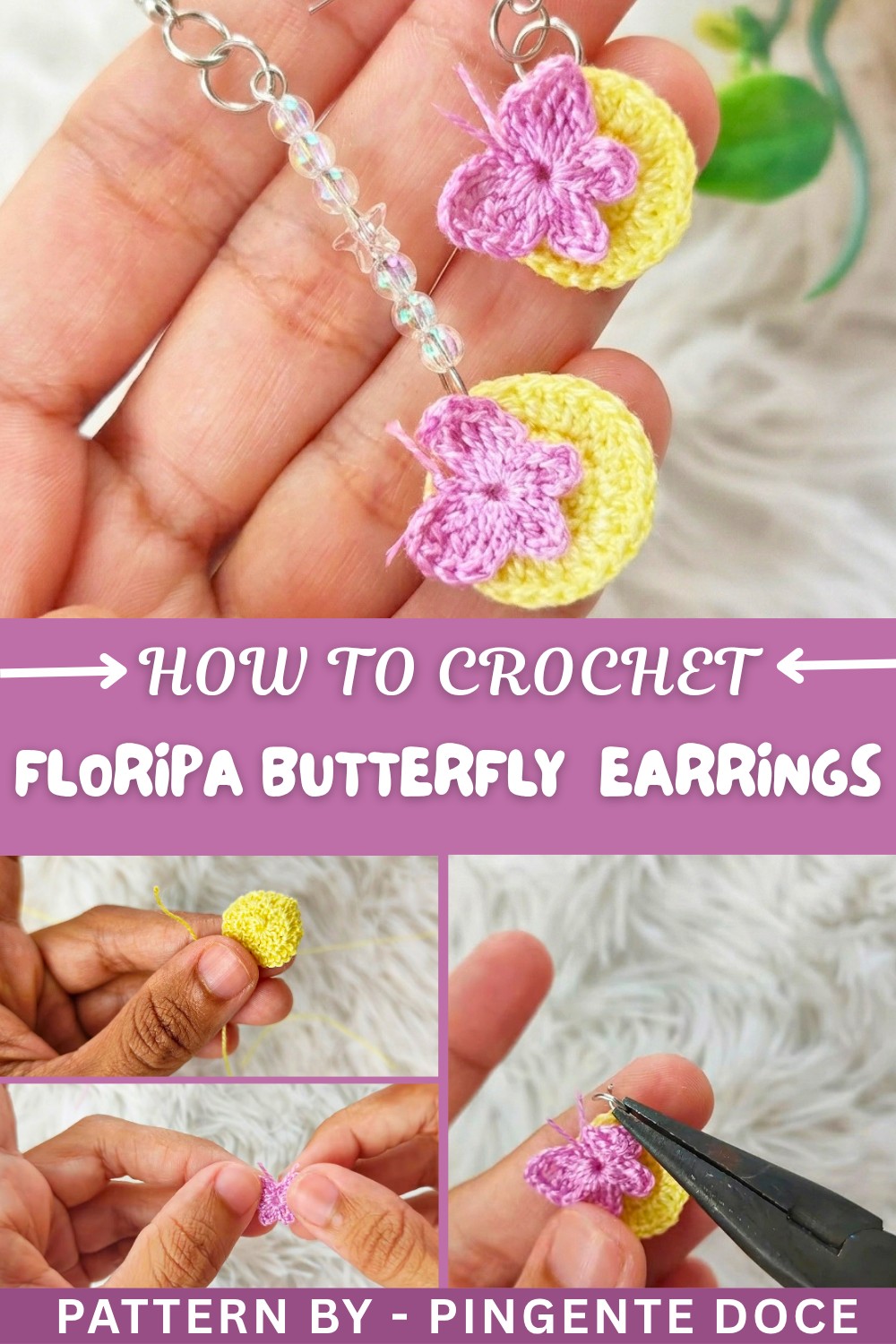 How to Crochet Floripa Butterfly Earrings