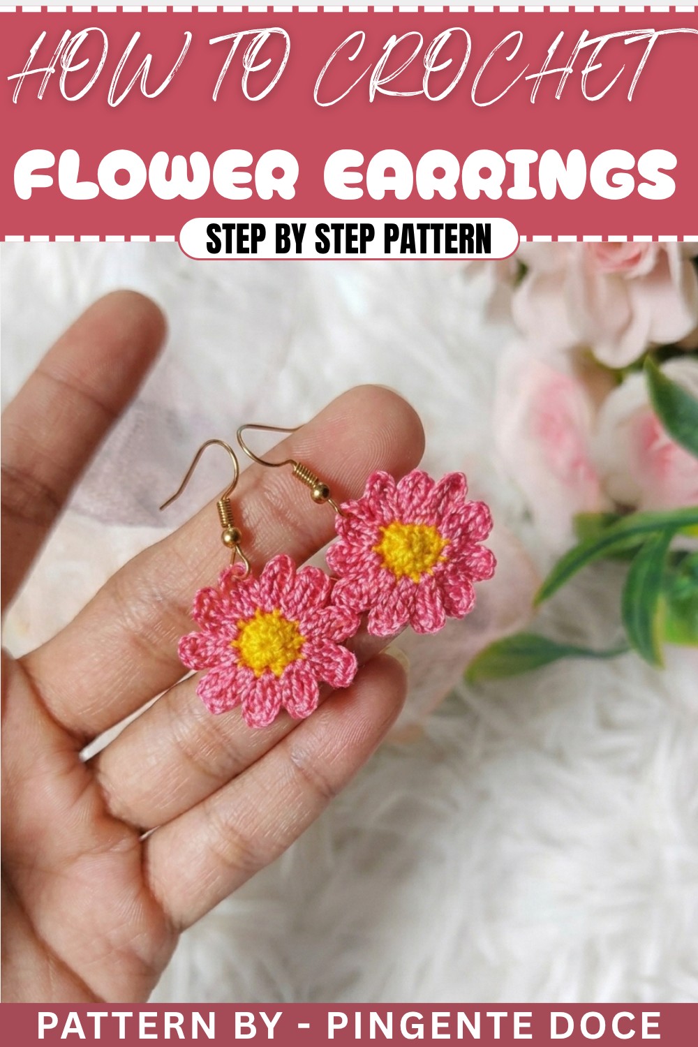 How to Crochet Flower Earrings (2)