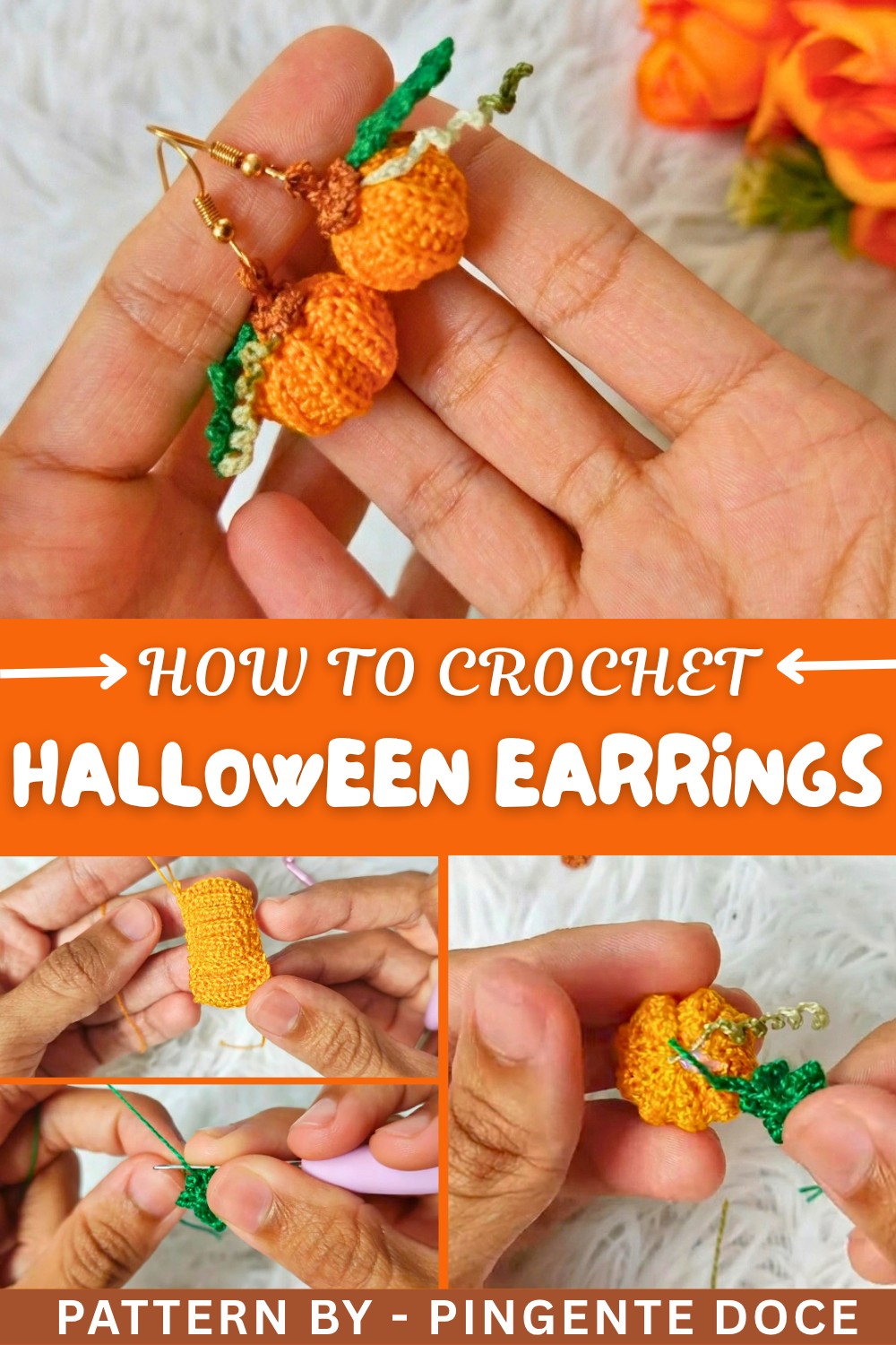 How to Crochet Halloween Earrings