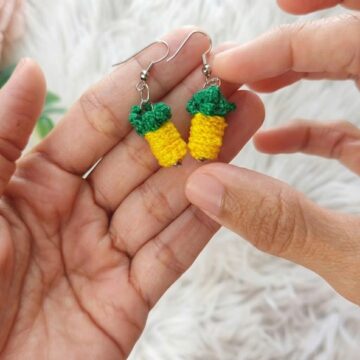 How to Crochet Pinapple Earrings – Easy Pattern (1)