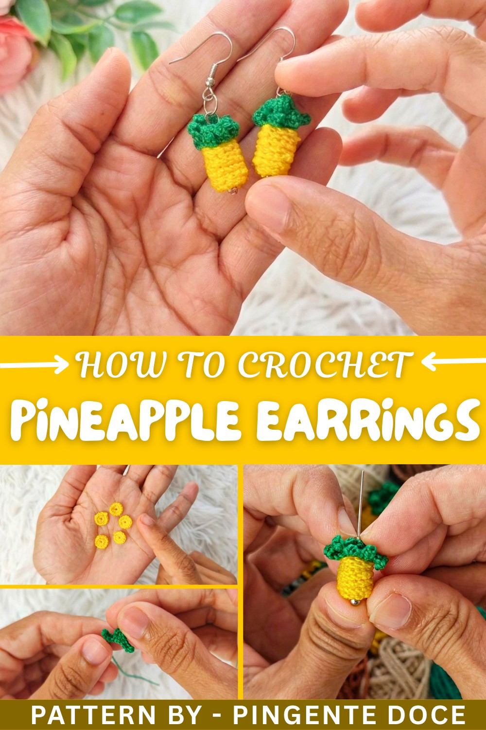 How to Crochet Pinapple Earrings – Easy Pattern (1)