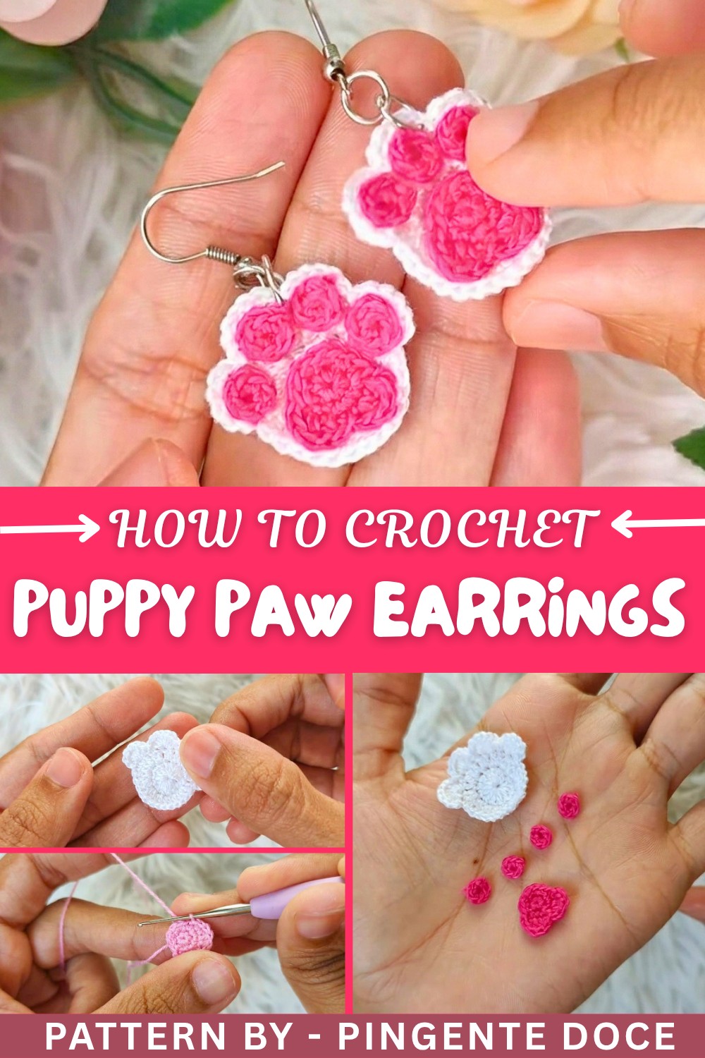 How to Crochet Puppy Paw Earrings (1)