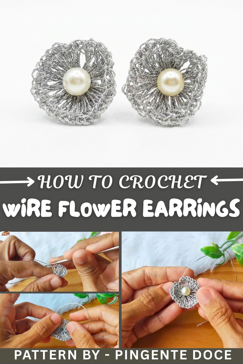 How to Crochet Wire Flower Earrings – Free Pattern (1)