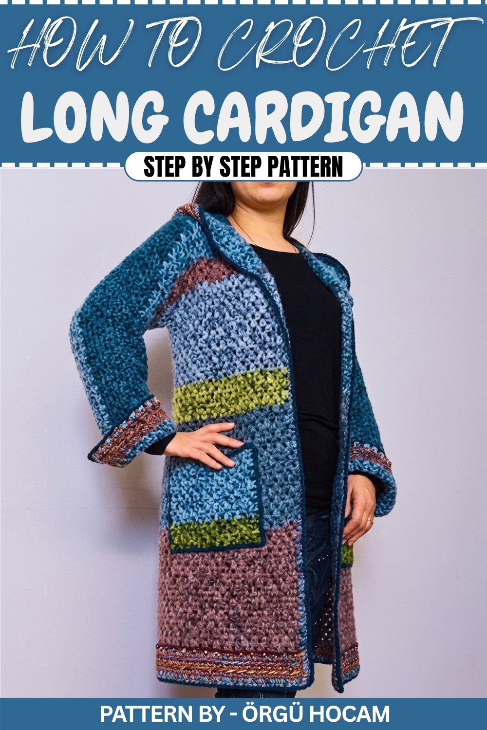 Infinite Crochet Long Cardigan Pattern for ultimate cozy