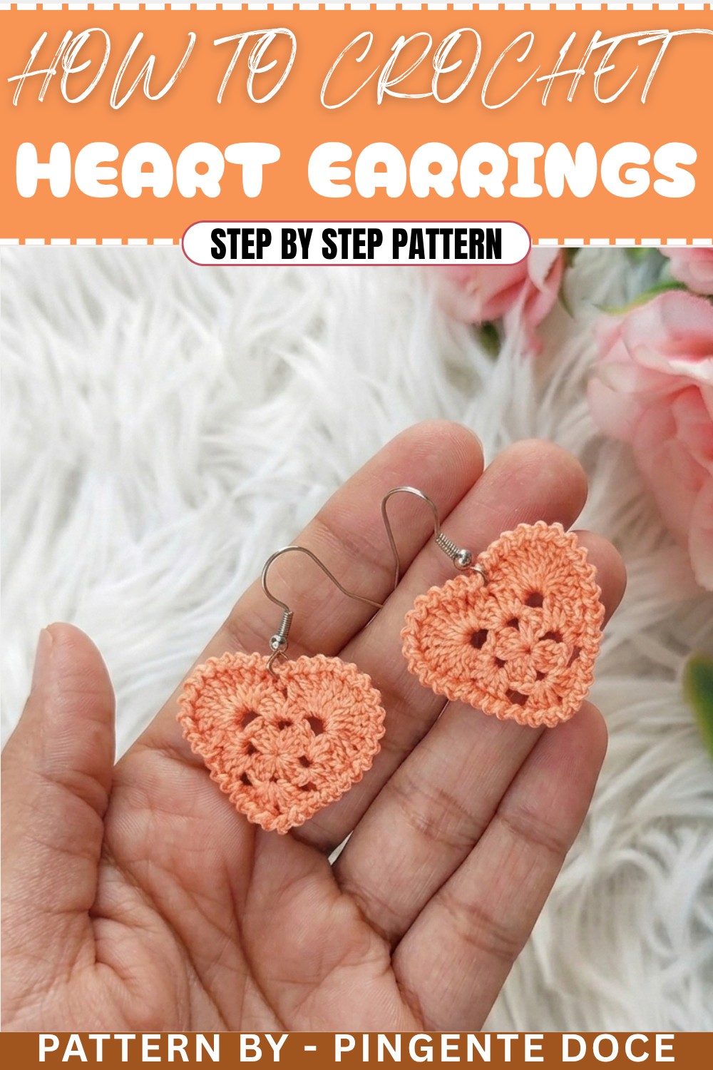 Quick & Easy Crochet Heart Earring Pattern (1)