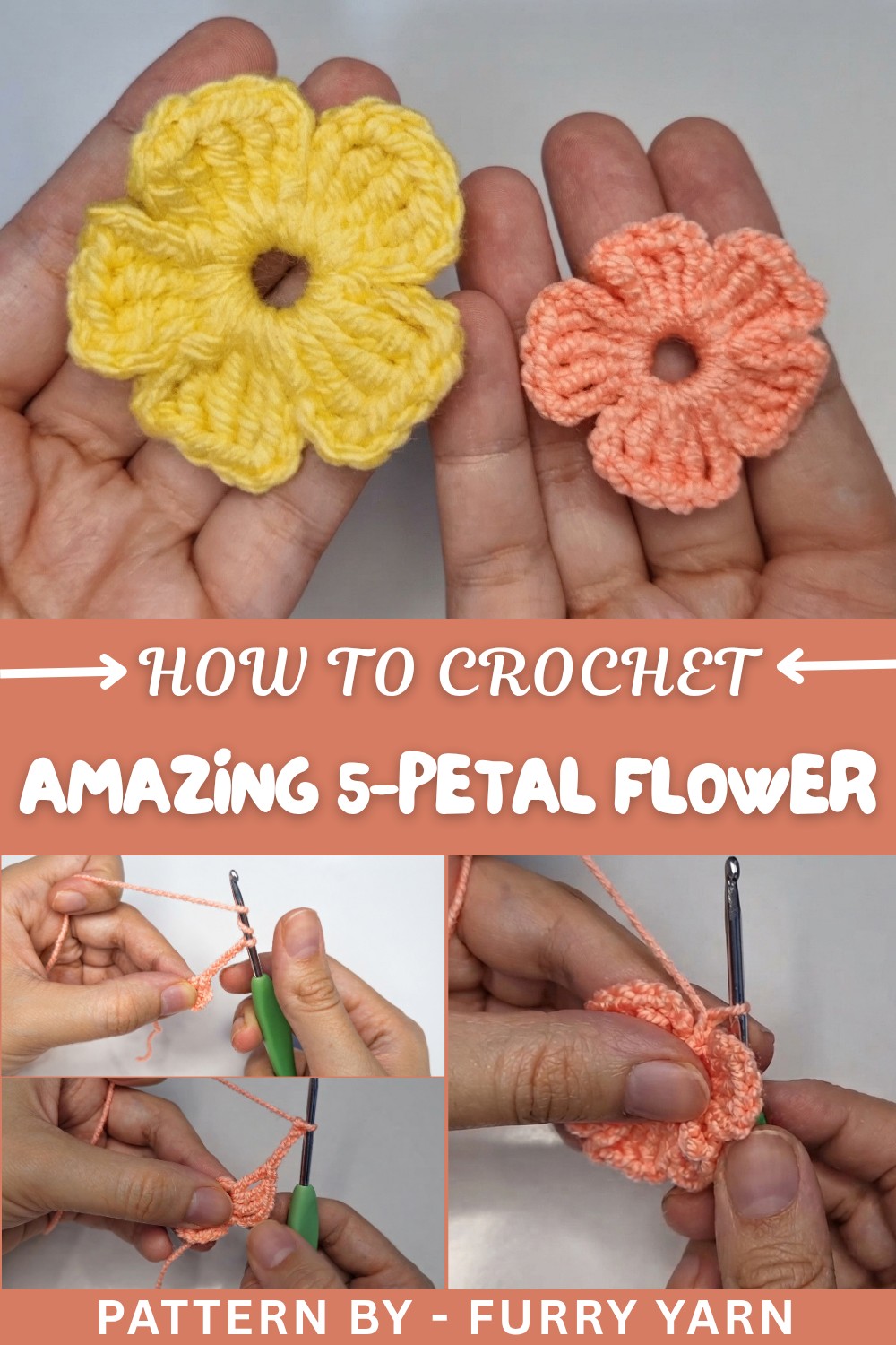Amazing Crochet 5-Petal Flower Pattern