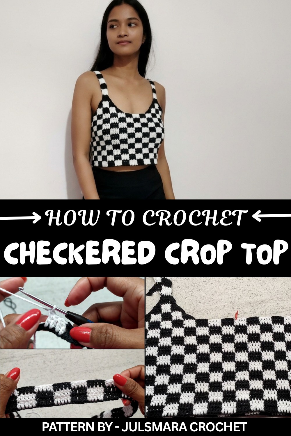 Checkered Crop Top Pattern – Free Crochet Guide & Tutoria (1)