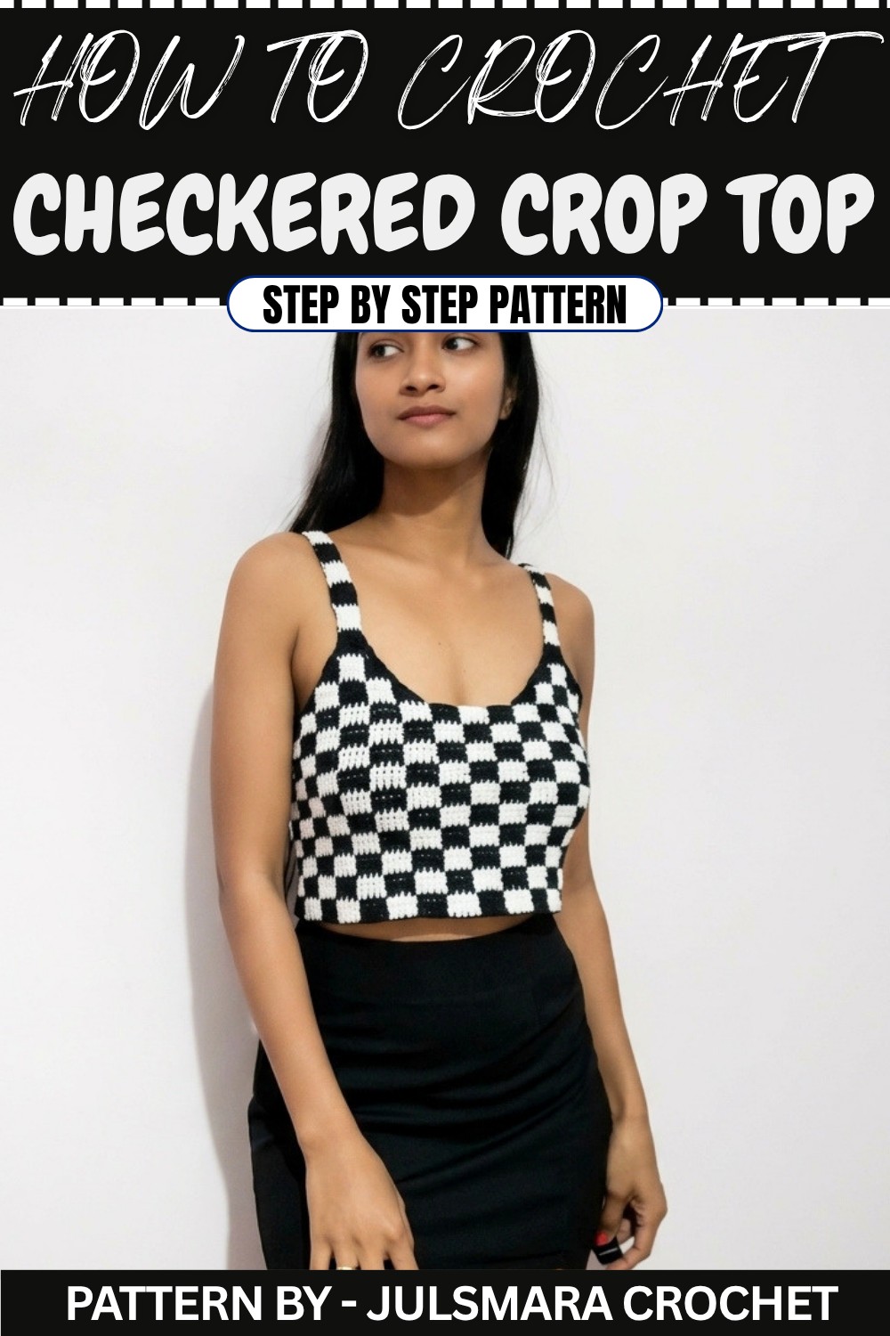 Checkered Crop Top Pattern – Free Crochet Guide & Tutoria