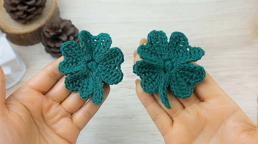 Crochet 4 Leaf Clover Keychain Pattern 5