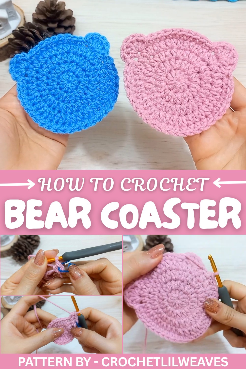 Crochet Bear Coaster Pattern