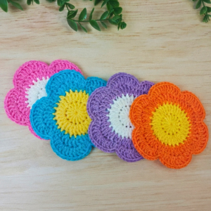 Crochet Daisy Flower Coaster Pattern 7