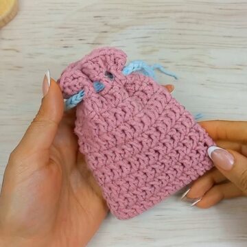 Crochet Drawstring Pouch Pattern 7