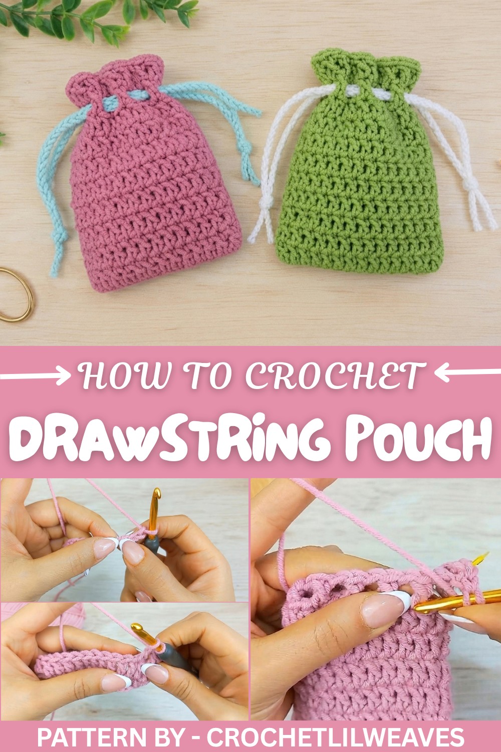 Crochet Drawstring Pouch Pattern