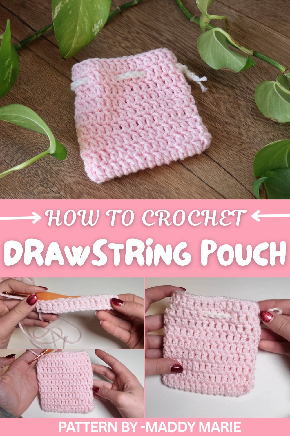 Crochet Drawstring Pouch