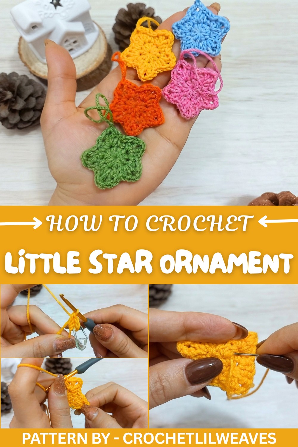 Crochet Little Star Ornament Pattern