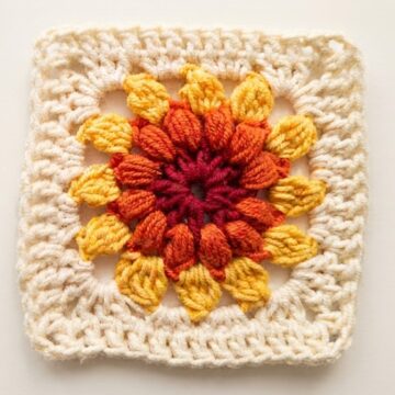 Crochet Sunburst Granny Square Pattern 8