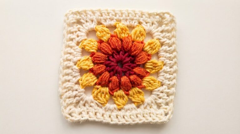 Crochet Sunburst Granny Square Pattern 8